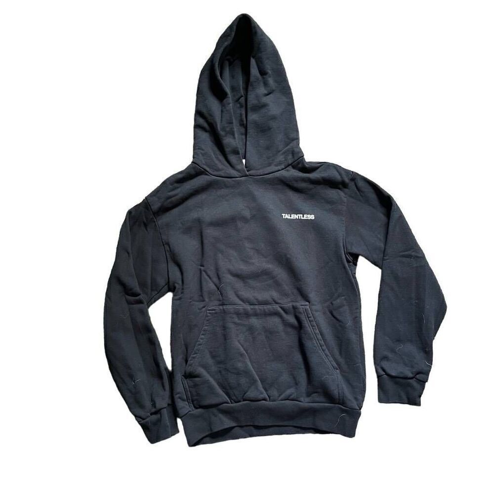 Talentless Activewear Hoodie Women's Unisex Small Black Lightweight Cotton Long